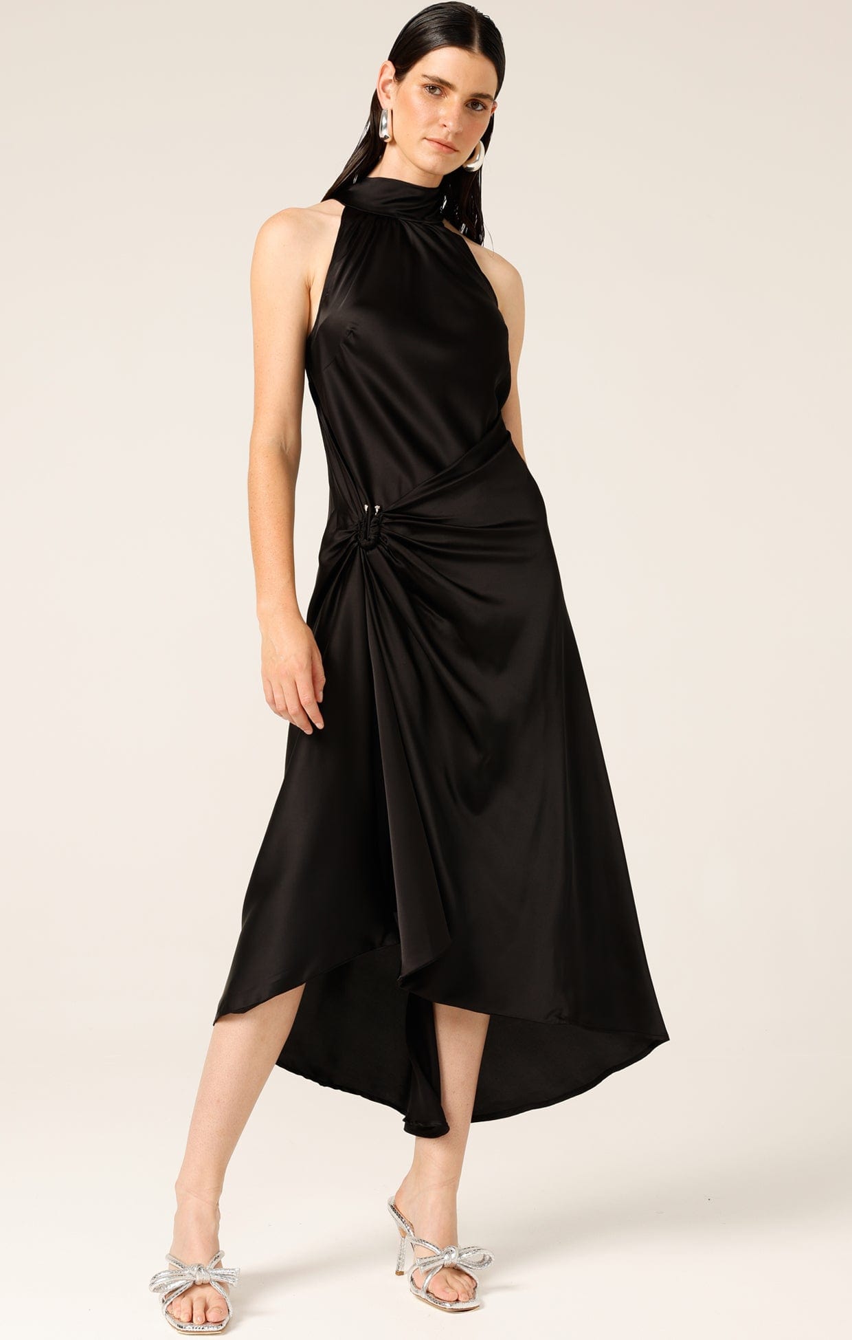 Simply Enchanted Black Halter Midi Dress