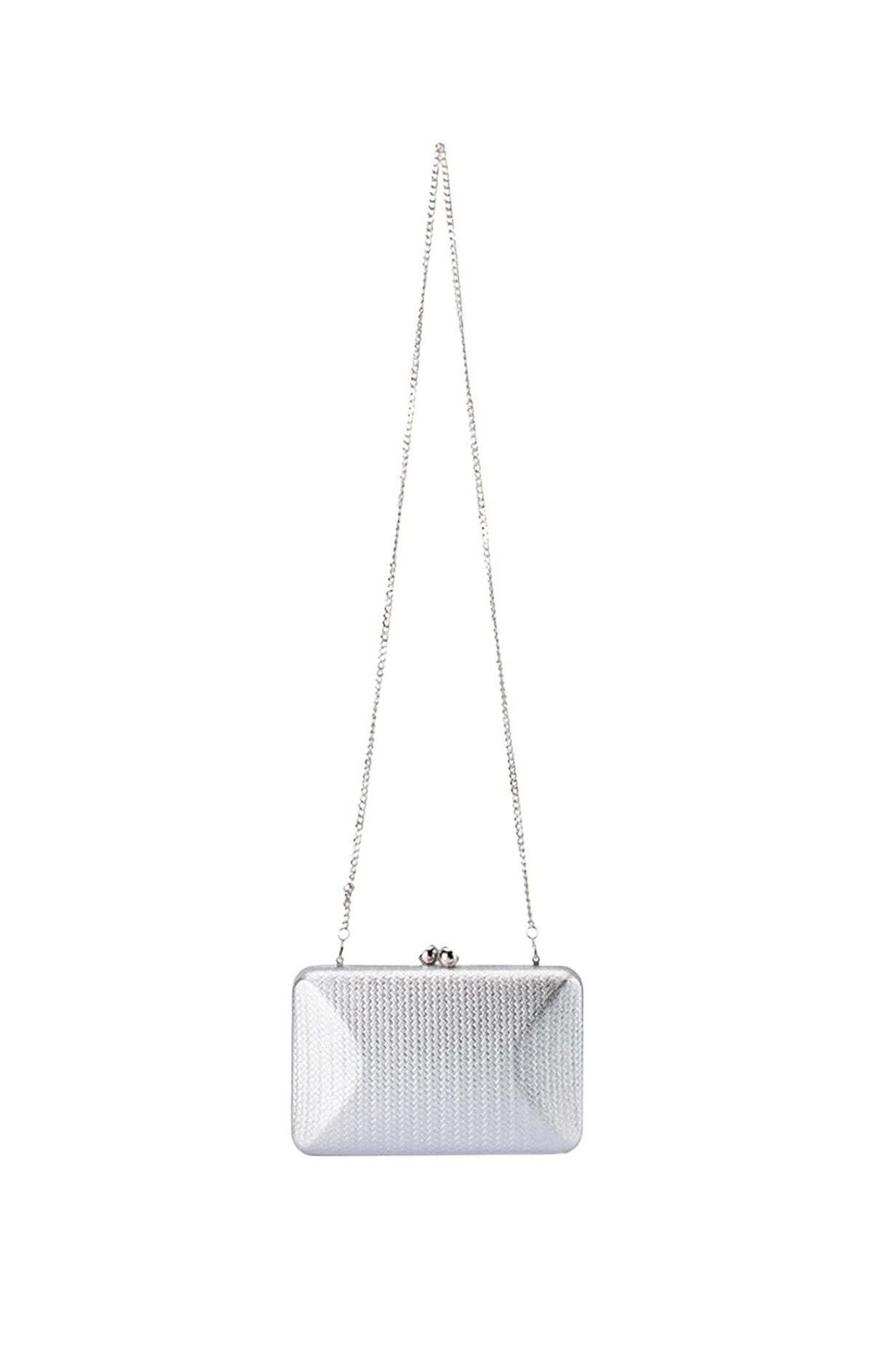 CHICA EMBOSSED CLUTCH IN SILVER