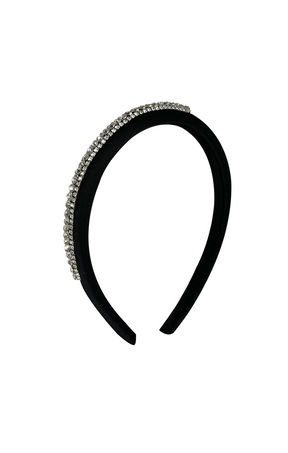 DANICA DIAMANTE HEADBAND IN BLACK AND CRYSTAL