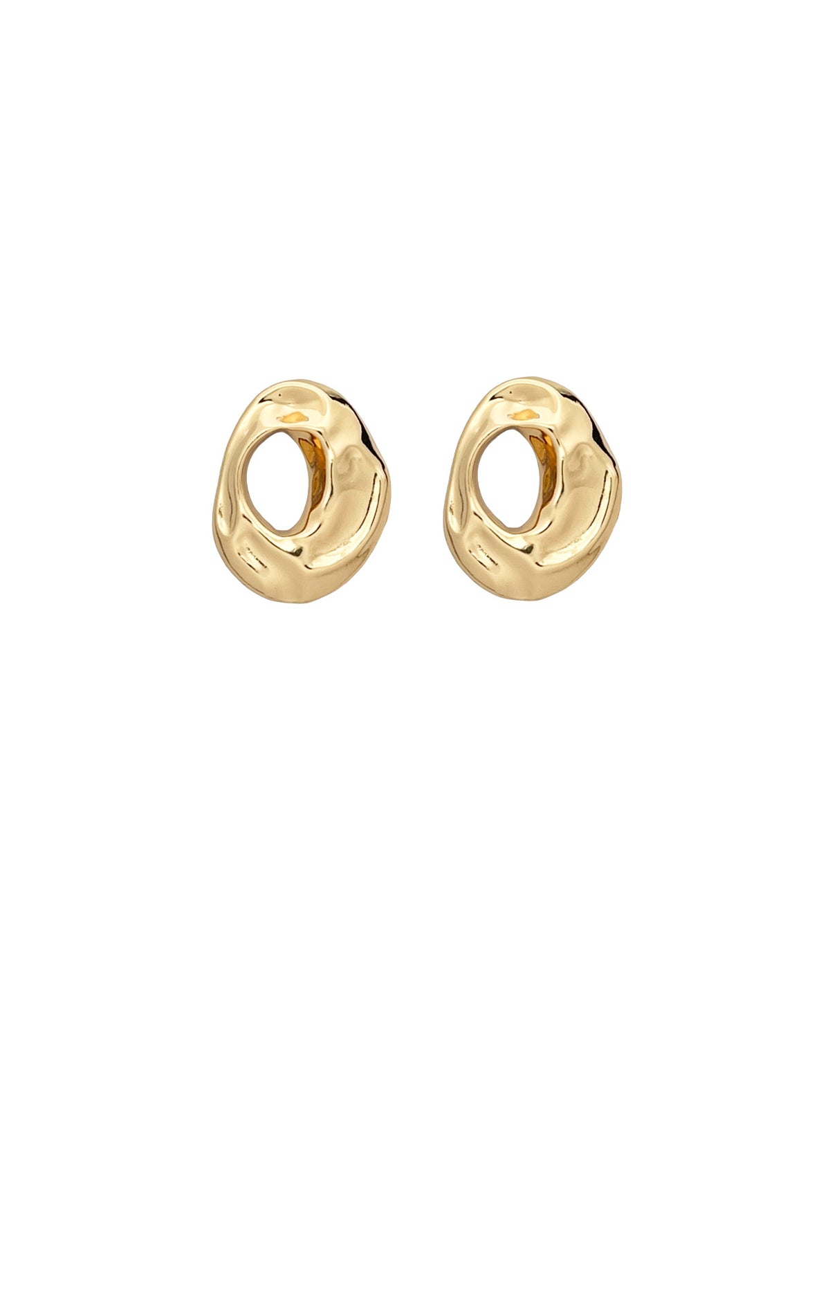 ORGANIC METAL CUT OUT EARRING IN GOLD