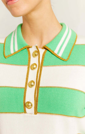 Knitwear AMALFI POLO TOP IN MEADOW STRIPE