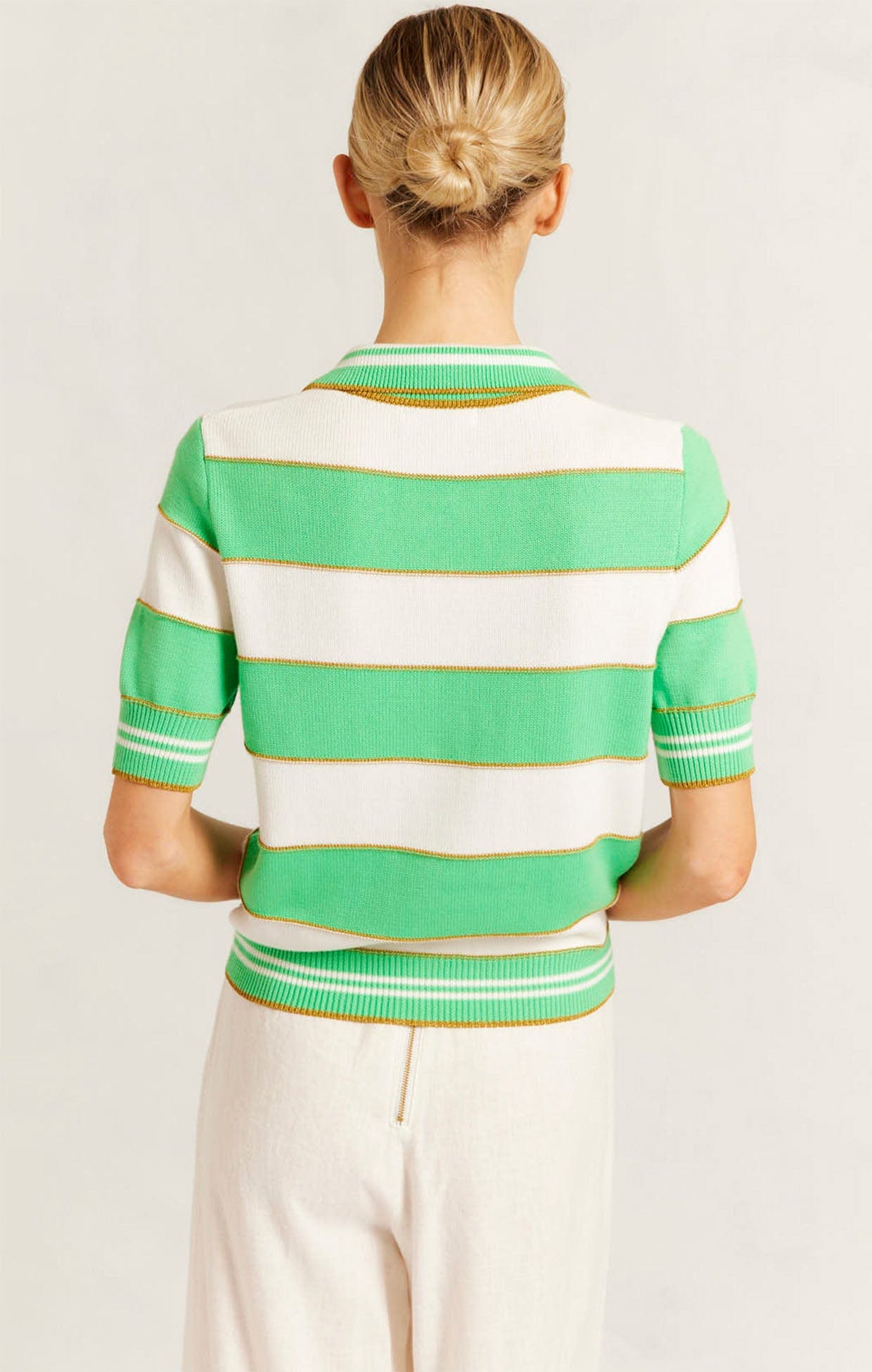 Knitwear AMALFI POLO TOP IN MEADOW STRIPE