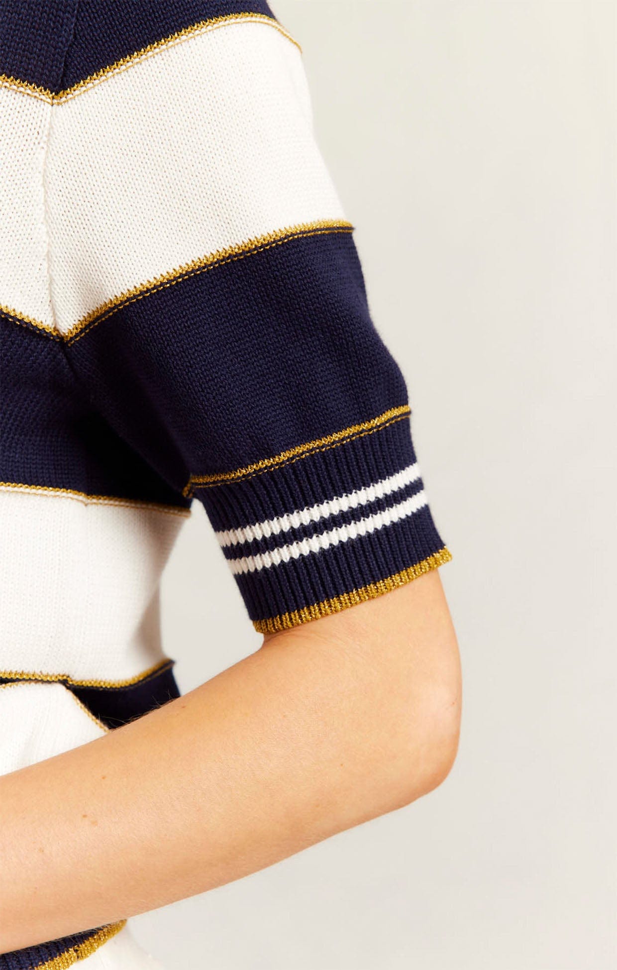 Knitwear AMALFI POLO TOP IN NAVY STRIPE