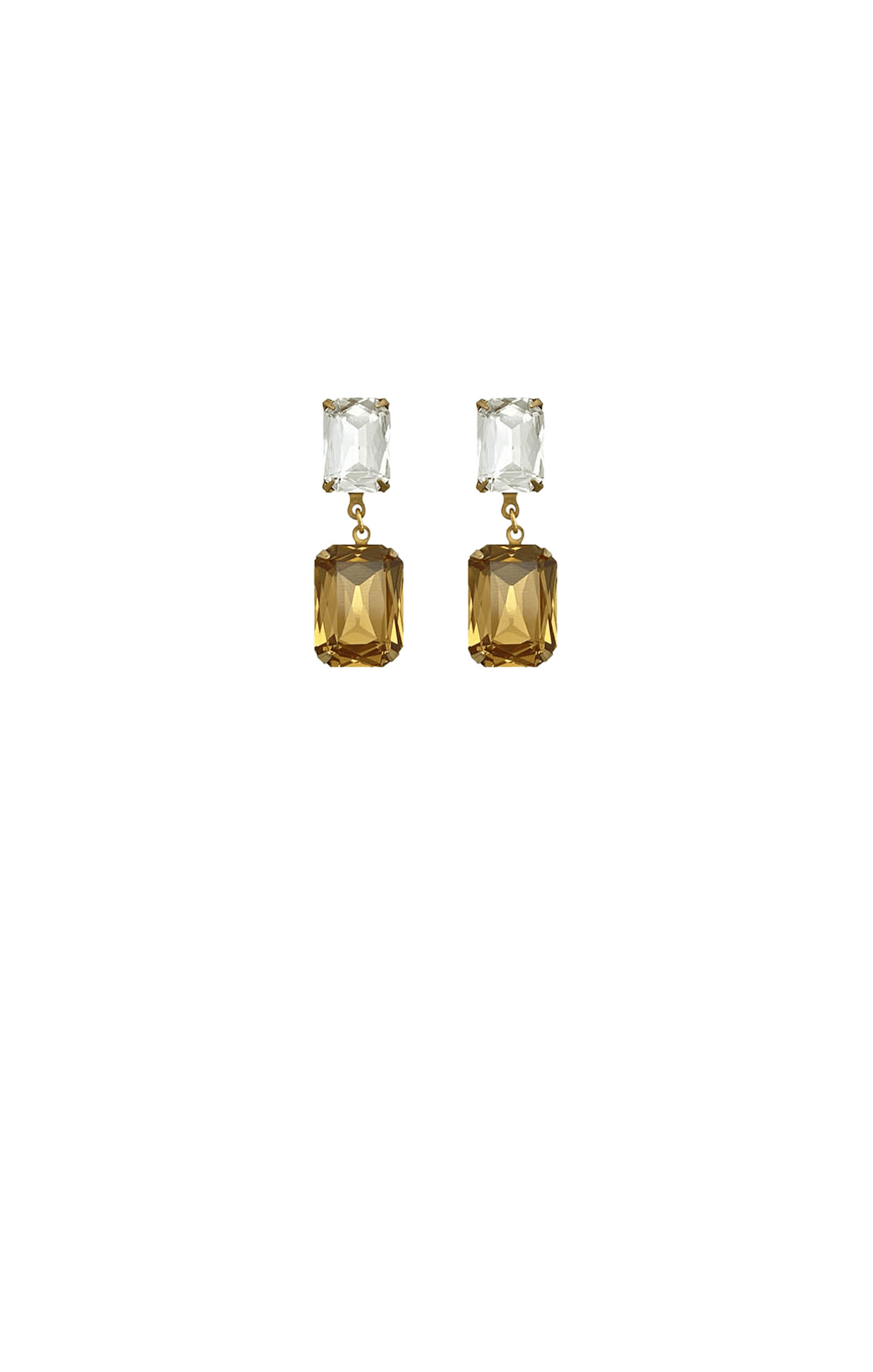 Earrings OS / AMBER ARABELLA DROP EARRING IN CRYSTAL AMBER