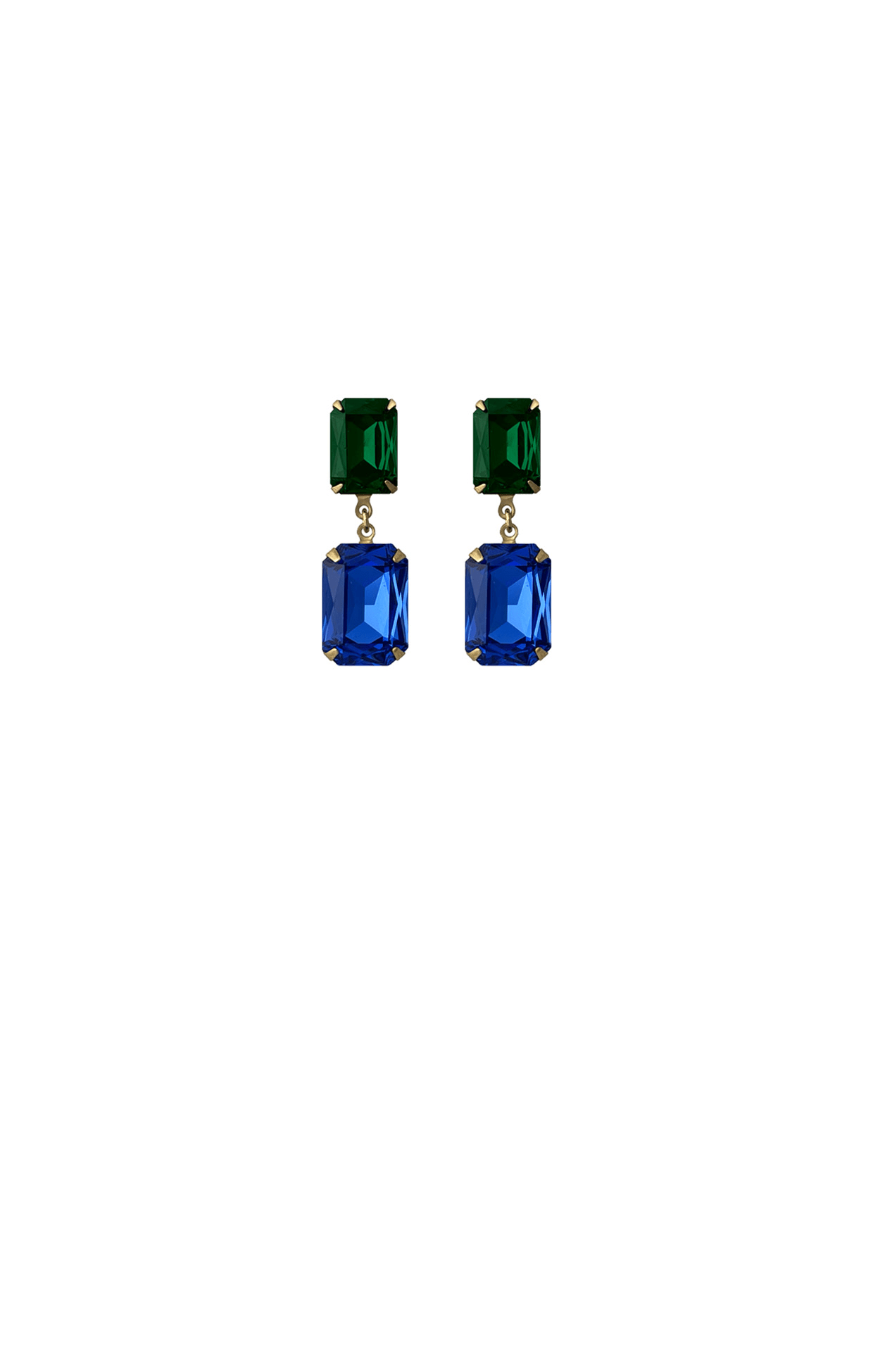 ACCESSORIES Earrings OS / MIXED ARABELLA DROP EARRING IN EMERALD SAPPHIRE