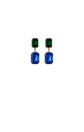 ACCESSORIES Earrings OS / MIXED ARABELLA DROP EARRING IN EMERALD SAPPHIRE