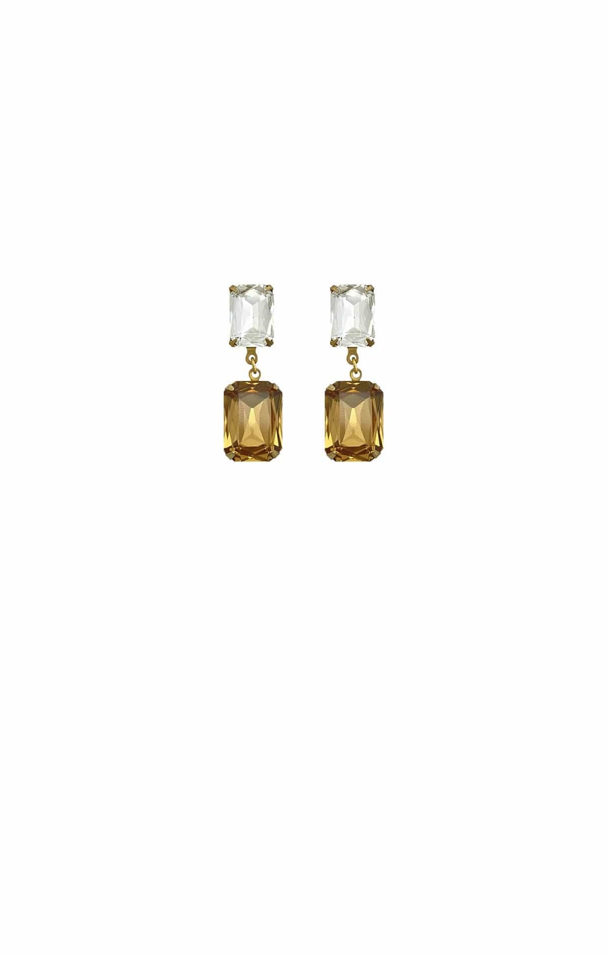 Earrings OS / AMBER ARABELLA EARRING IN CRYSTAL AMBER