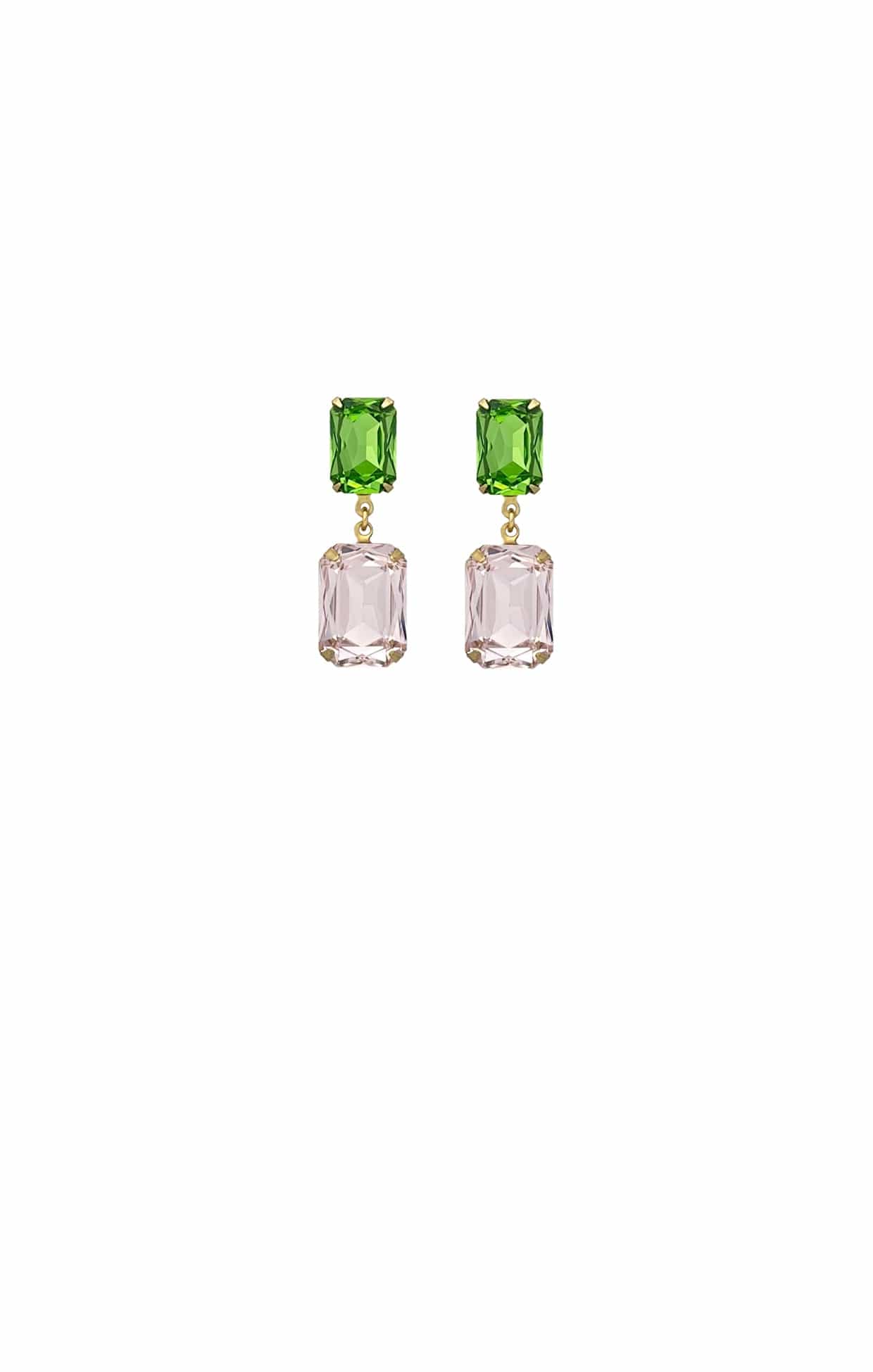 Earrings OS / GREEN/PINK ARABELLA EARRING IN PERIDOT AND PINK