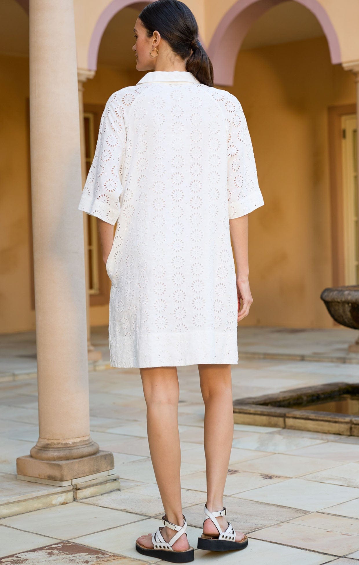 Dresses AURIENNE BROIDERY DRESS IN WHITE POSY