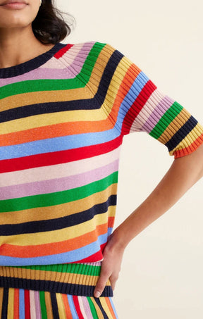 Tops AVENUE LUREX TOP IN RAINBOW