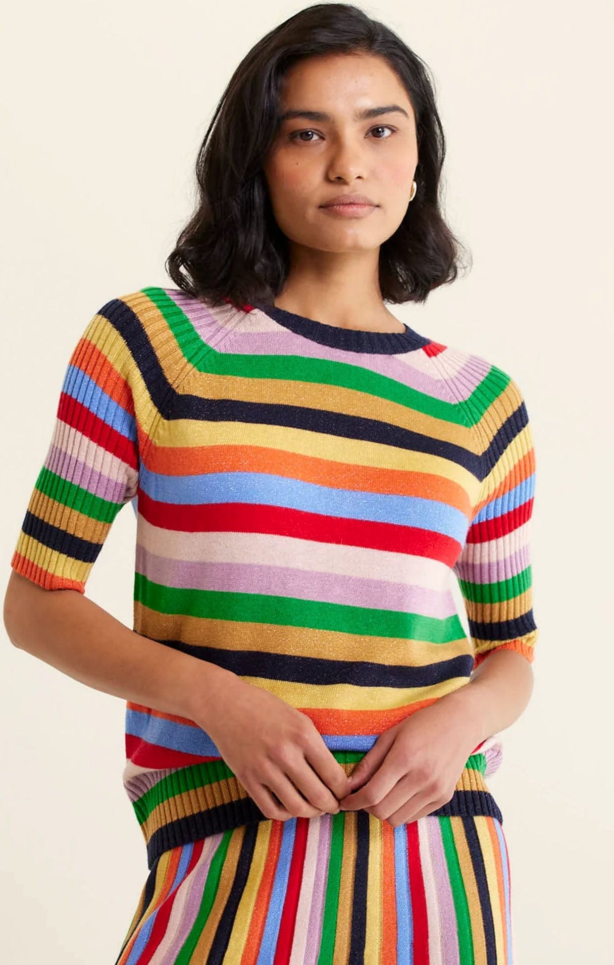 Tops AVENUE LUREX TOP IN RAINBOW