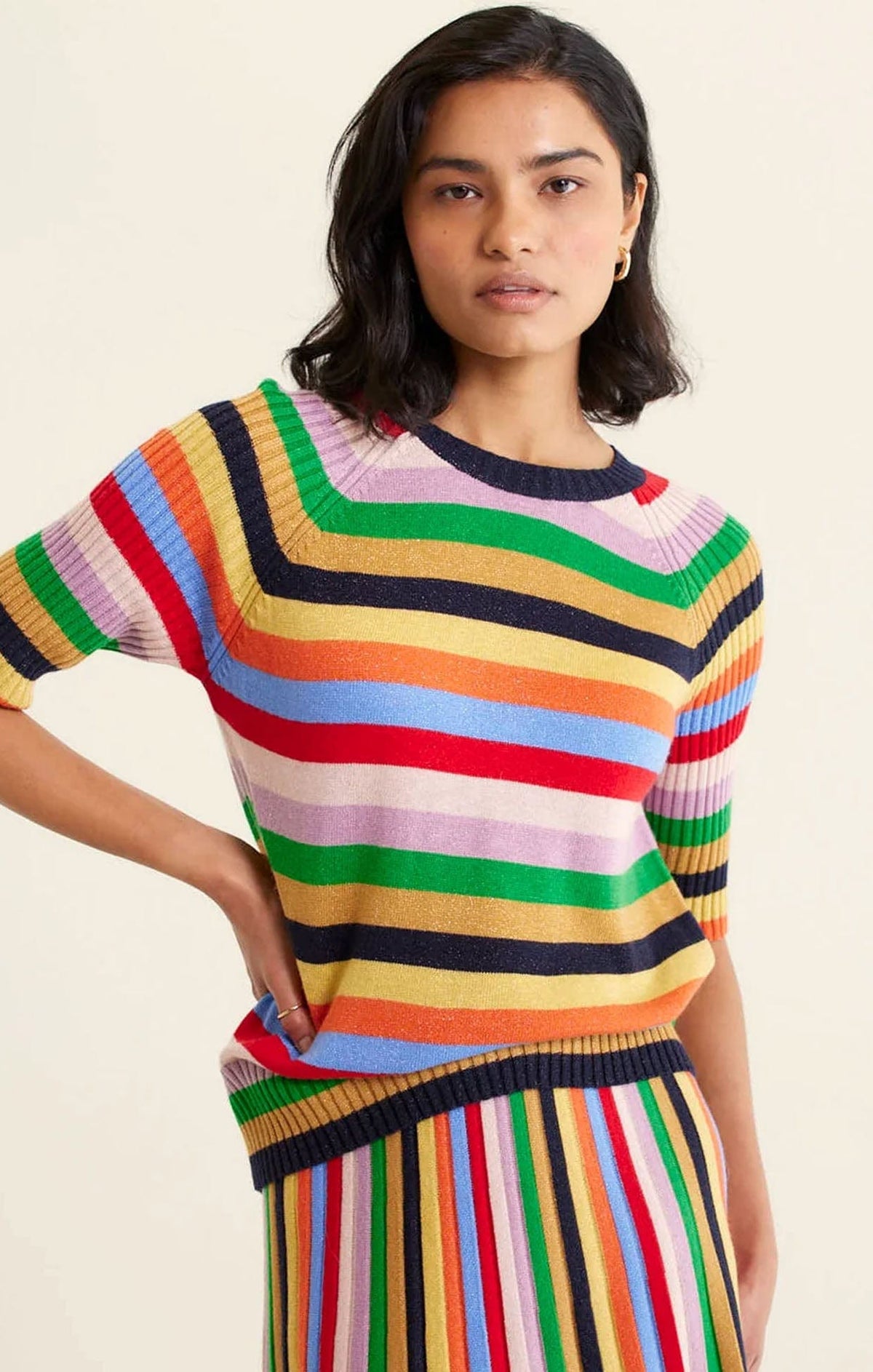 Tops AVENUE LUREX TOP IN RAINBOW