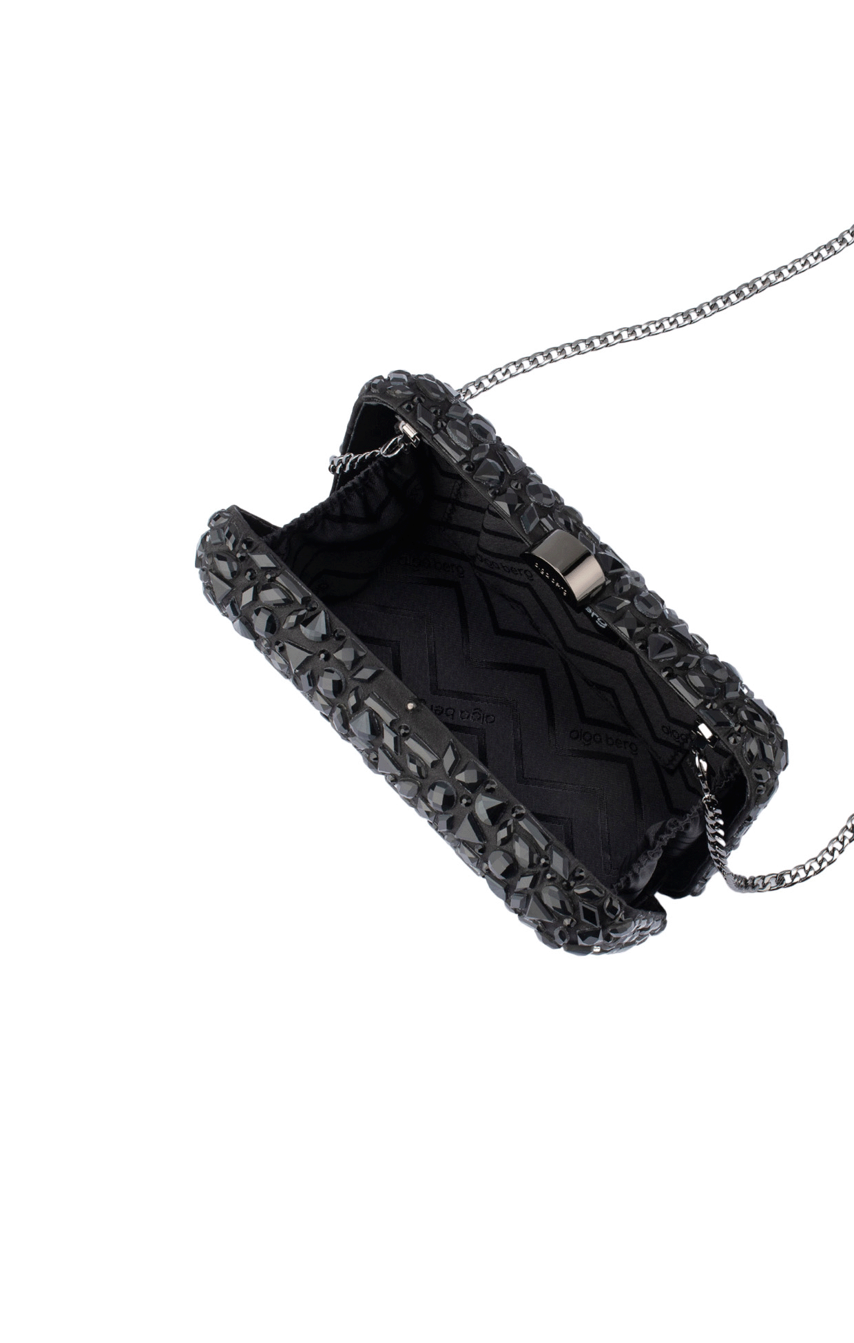 Bags OS / BLACK AVIVA CRYSTAL CLUTCH IN BLACK