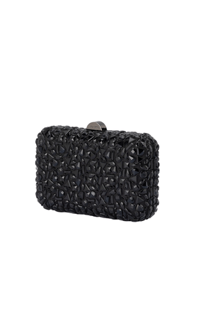 Bags OS / BLACK AVIVA CRYSTAL CLUTCH IN BLACK