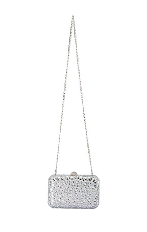 Bags OS / SILVER AVIVA CRYSTAL CLUTCH IN SILVER