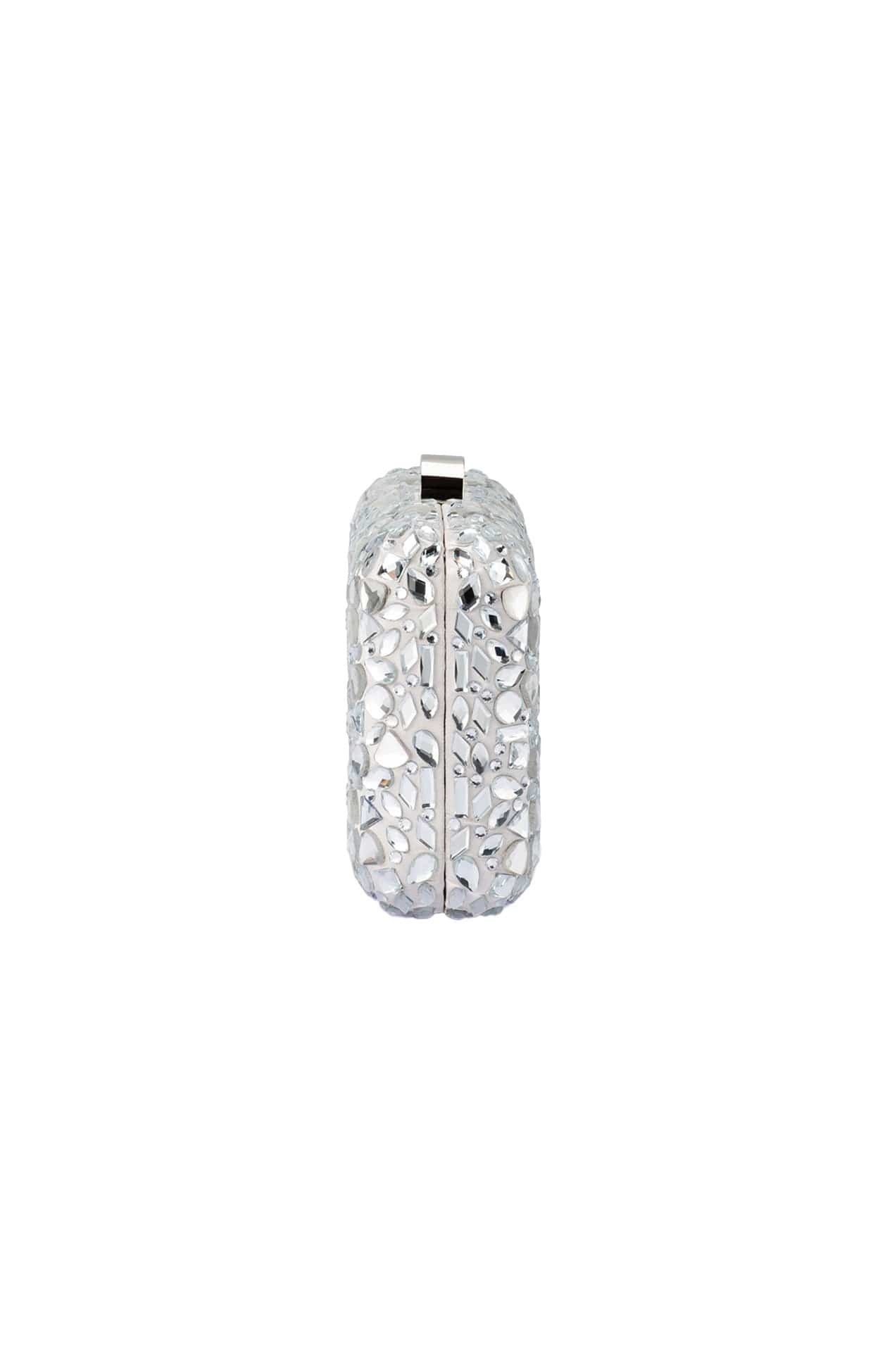 Bags OS / SILVER AVIVA CRYSTAL CLUTCH IN SILVER