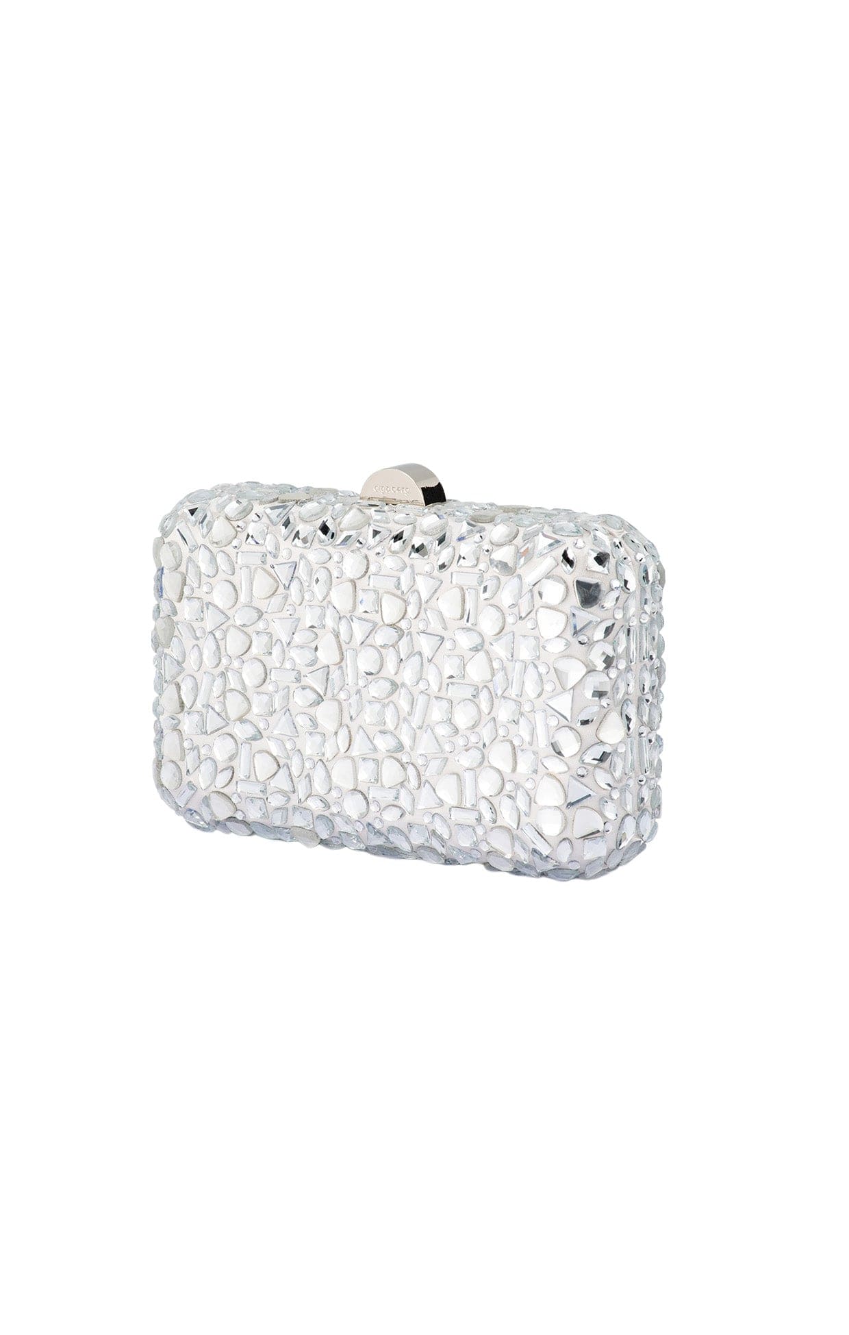 Bags OS / SILVER AVIVA CRYSTAL CLUTCH IN SILVER