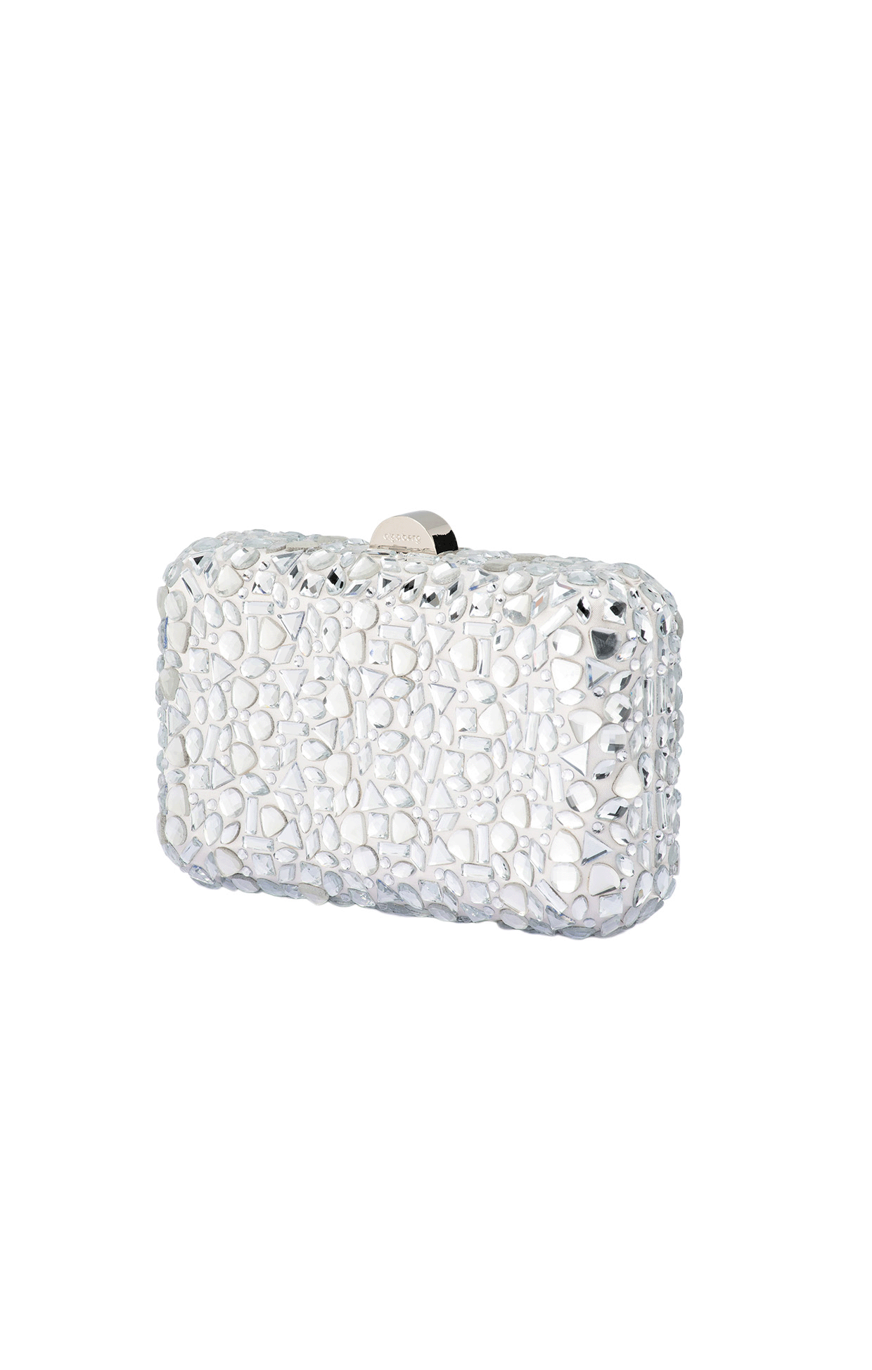 Bags OS / SILVER AVIVA CRYSTAL CLUTCH IN SILVER