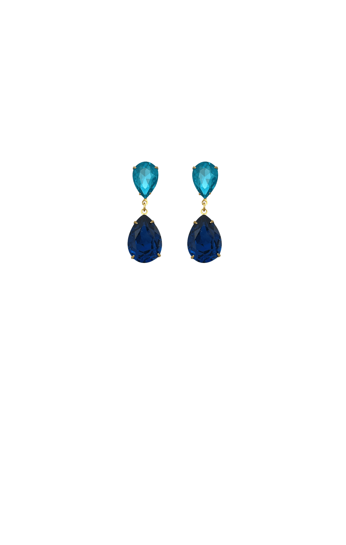 ACCESSORIES Earrings OS / BLUE BRIAR DROP EARRING IN AQUA AND NAVY