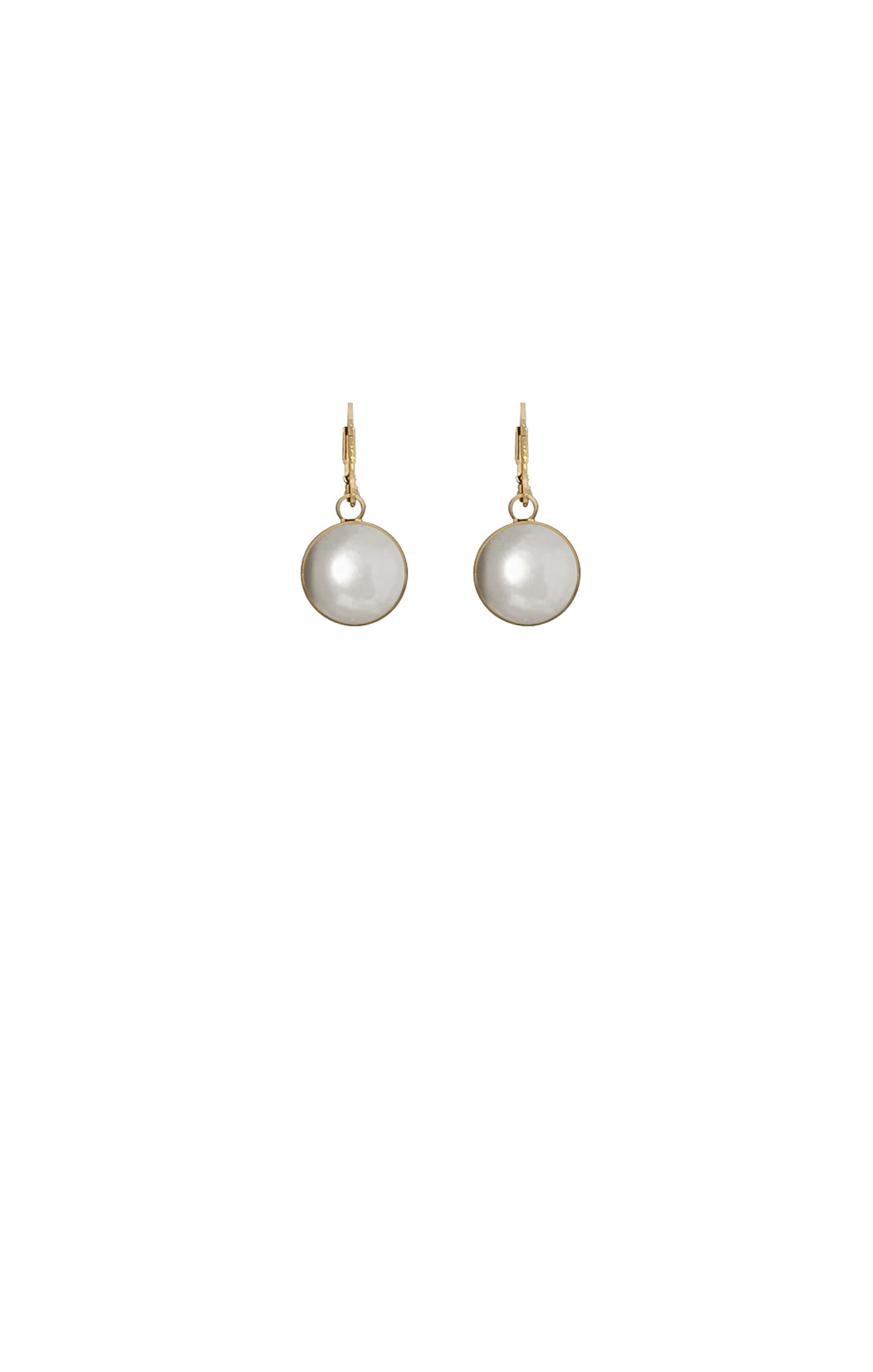 Earrings OS / GOLD CALI FAUX PEARL METAL BALL EARRING IN GOLD