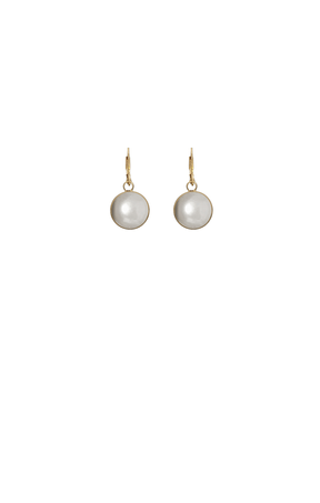 Earrings OS / GOLD CALI FAUX PEARL METAL BALL EARRING IN GOLD