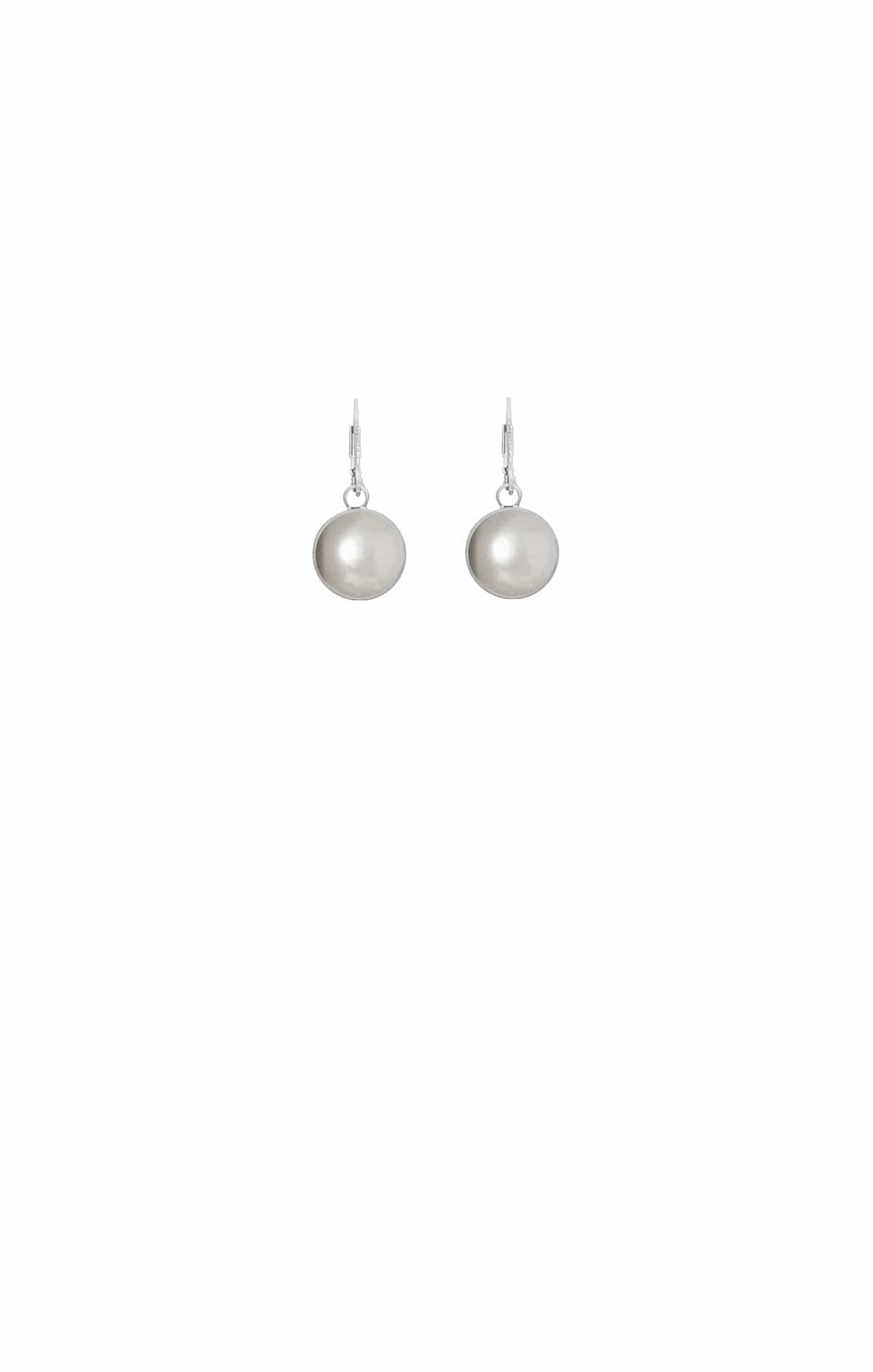 Earrings OS / SILVER CALI FAUX PEARL METAL BALL EARRING IN SILVER