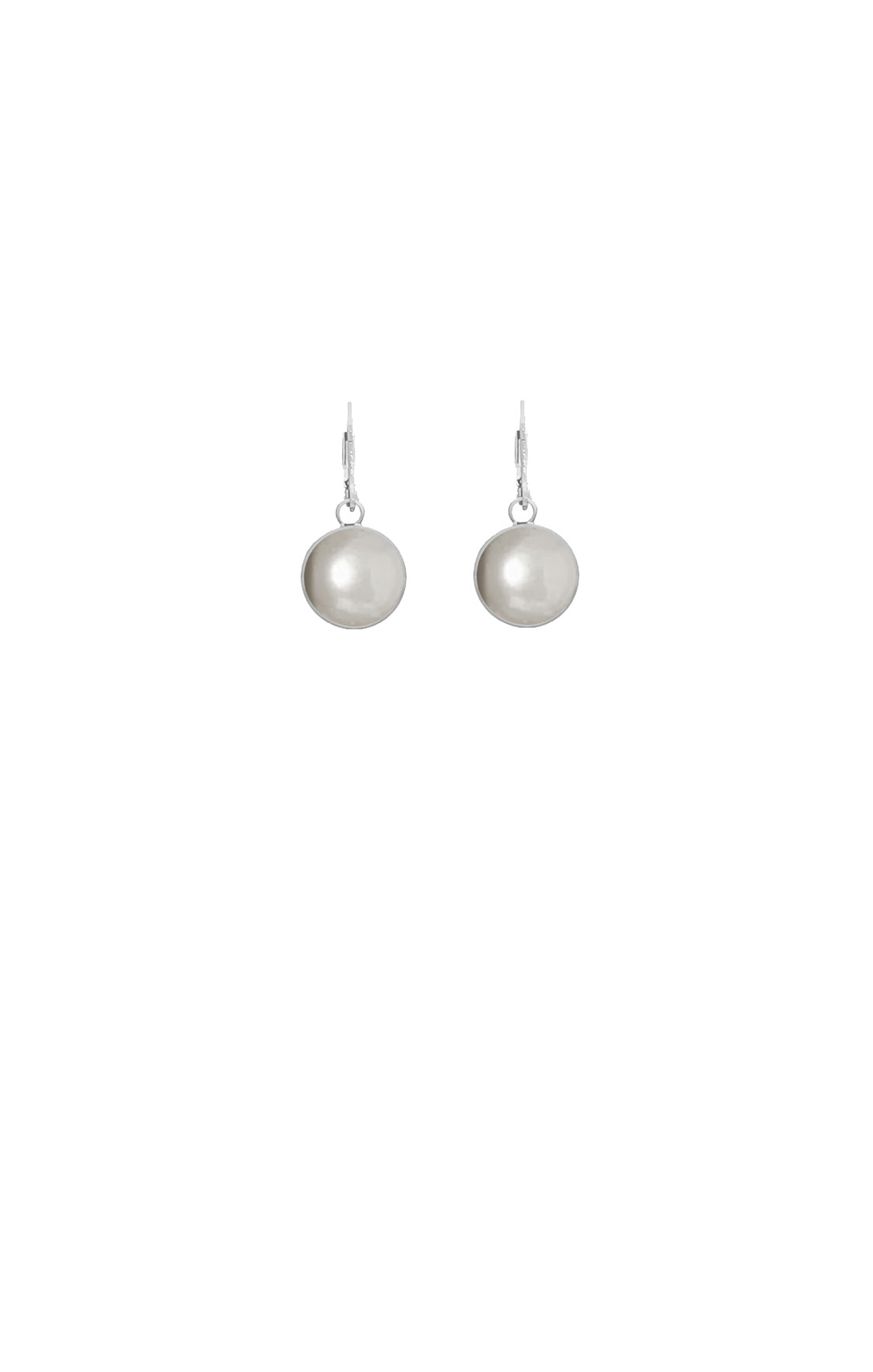 Earrings OS / SILVER CALI FAUX PEARL METAL BALL EARRING IN SILVER