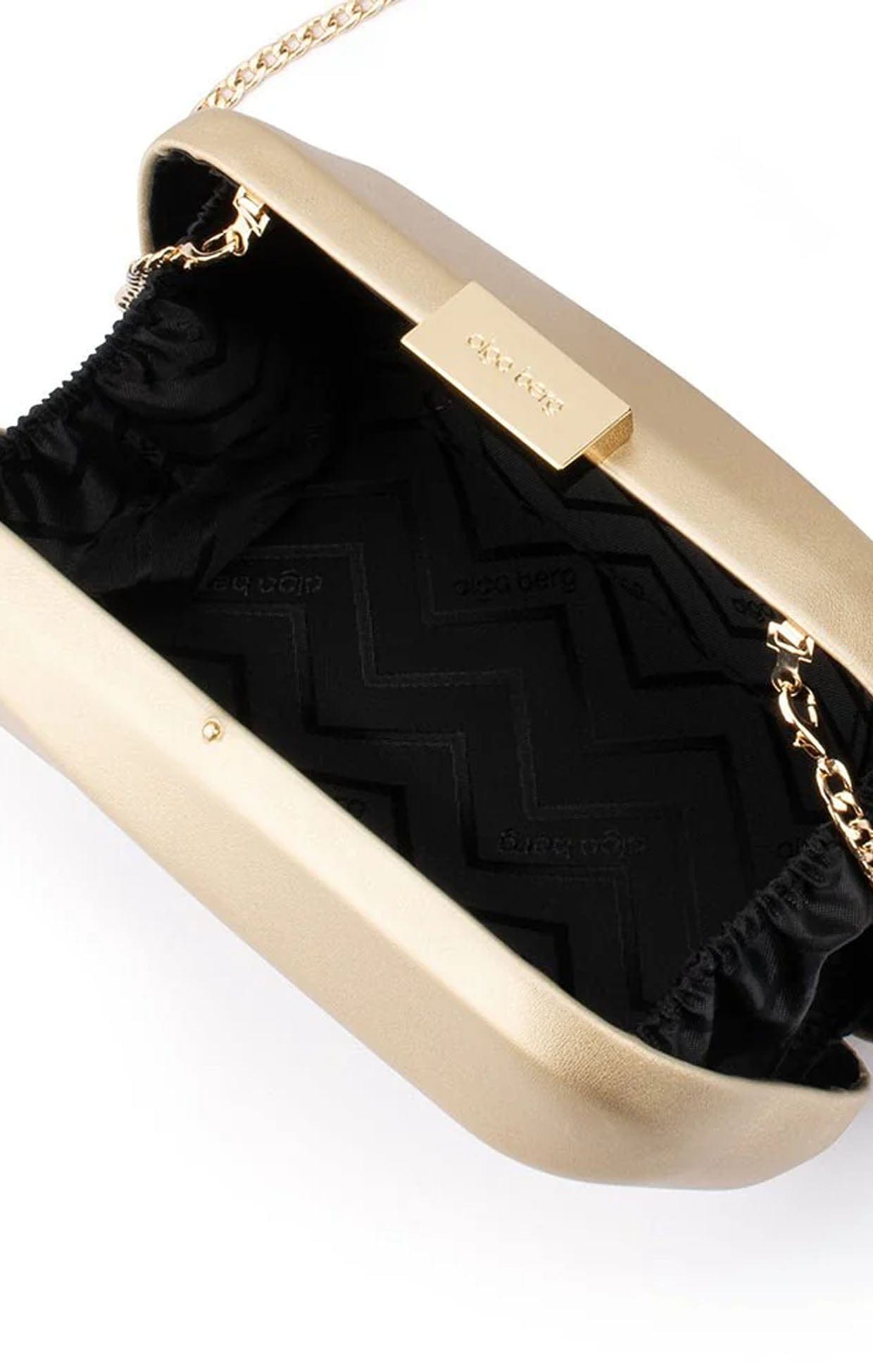 ACCESSORIES Bags Clutches OS / GOLD CAROLINE WAVY CLUTCH BAG IN GOLD