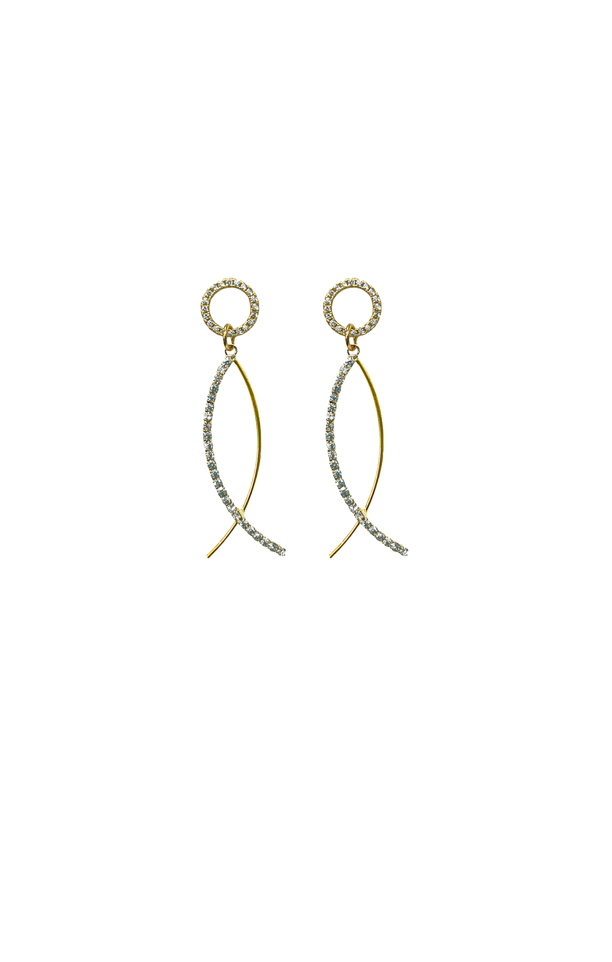 ACCESSORIES Earrings OS / GOLD DAPHNE DIAMANTE DROP EARRINGS IN GOLD