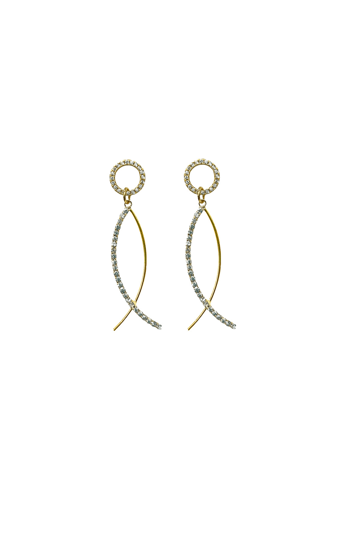 ACCESSORIES Earrings OS / GOLD DAPHNE DIAMANTE DROP EARRINGS IN GOLD