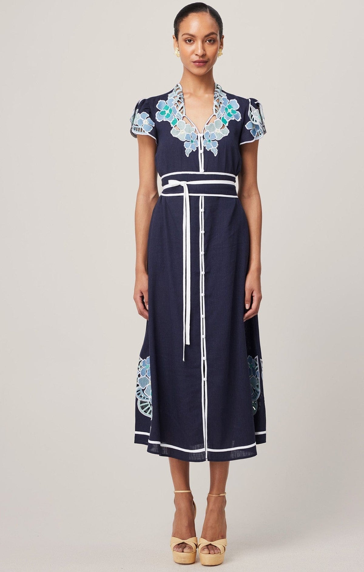 Dresses DELRAY EMBROIDERED LINEN DRESS