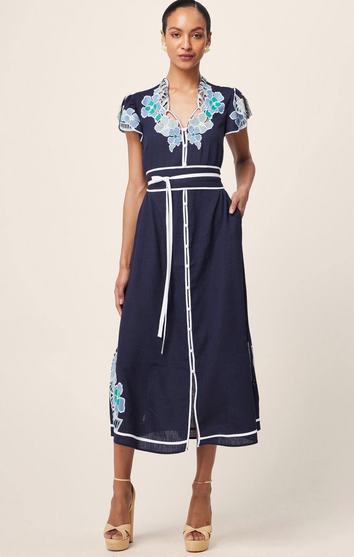 Dresses DELRAY EMBROIDERED LINEN DRESS