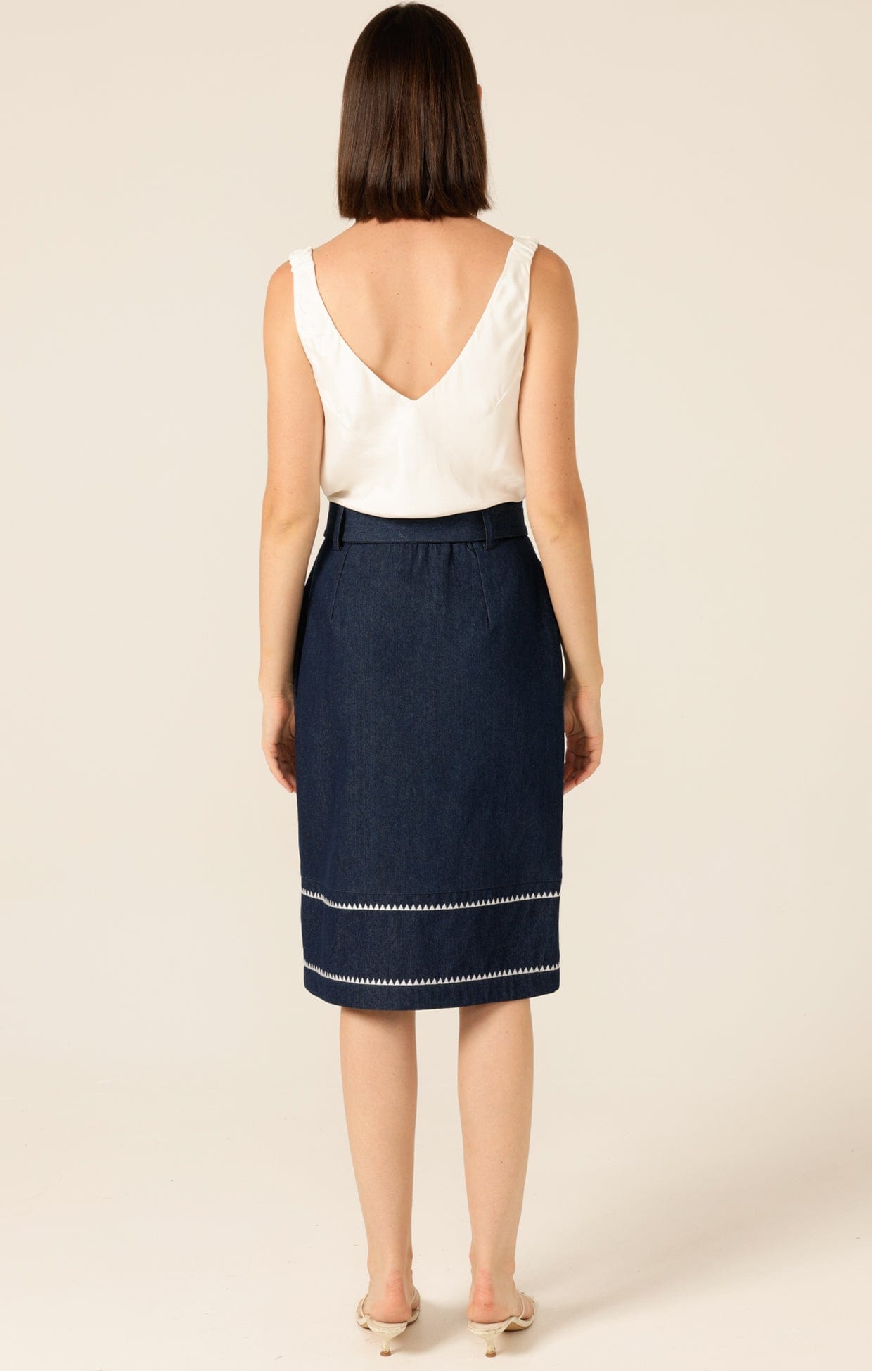 Skirts DELRAY EMBROIDERED SKIRT IN DARK DENIM