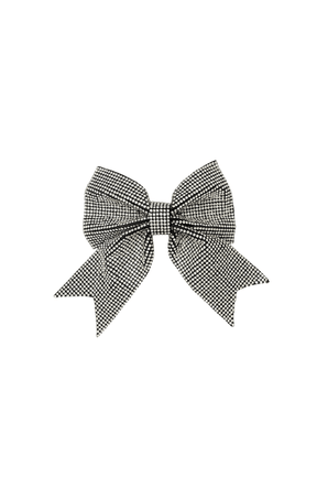 Headwear OS / BLACK/SILVER DIAMANTE BOW BARRETTE CLIP