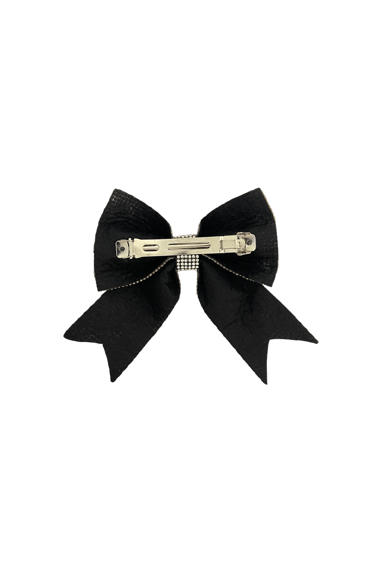 Headwear OS / BLACK/SILVER DIAMANTE BOW BARRETTE CLIP