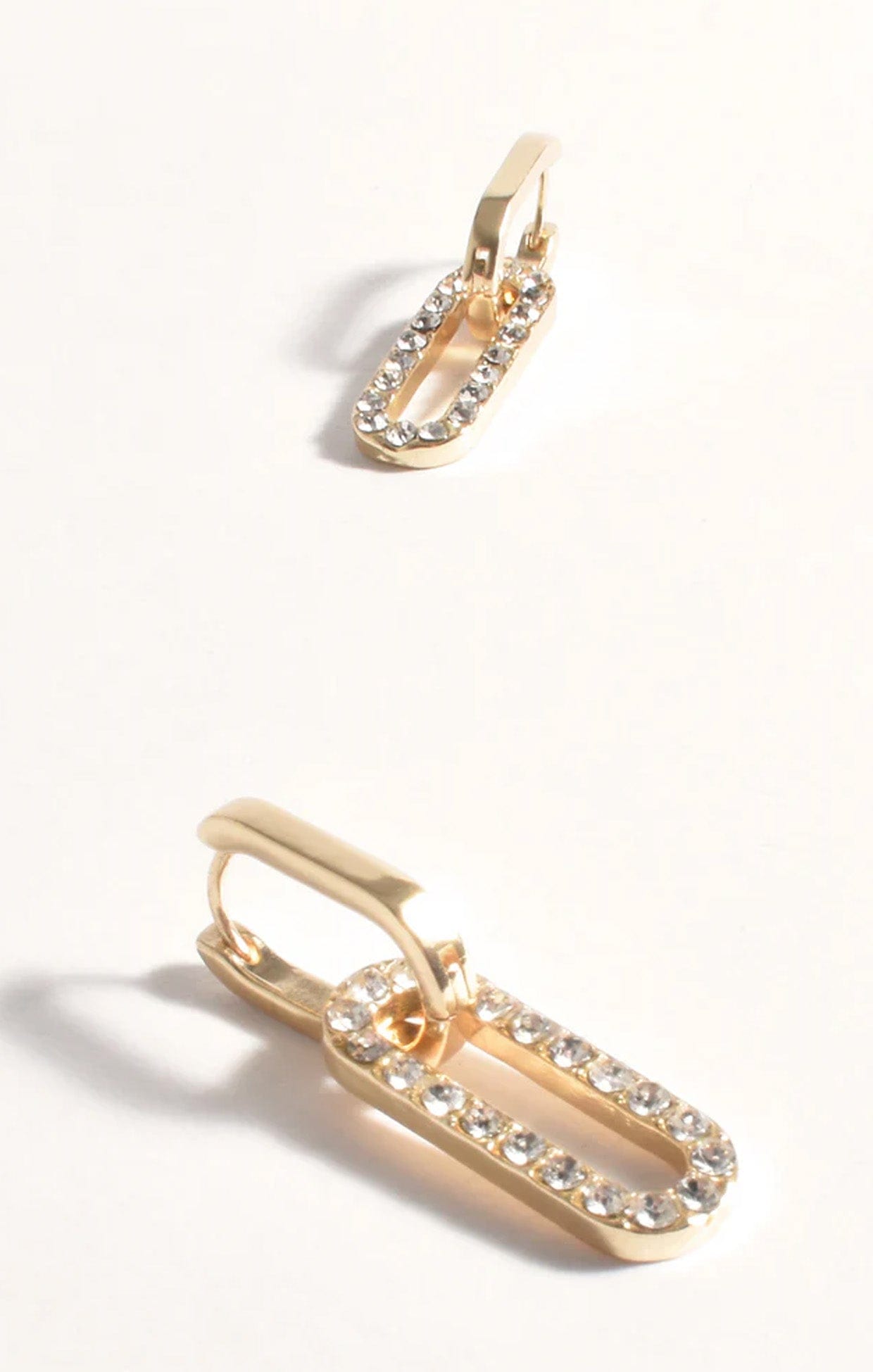 Earrings OS / GOLD DIAMANTE LINK DROP EARRING IN GOLD