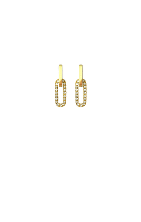 Earrings OS / GOLD DIAMANTE LINK DROP EARRING IN GOLD