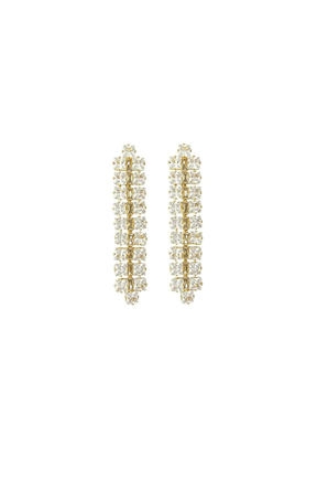 Earrings OS / GOLD DIAMANTE PANEL DROP EARRING IN GOLD