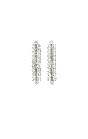 Earrings OS / SILVER DIAMANTE PANEL DROP EARRING IN SILVER