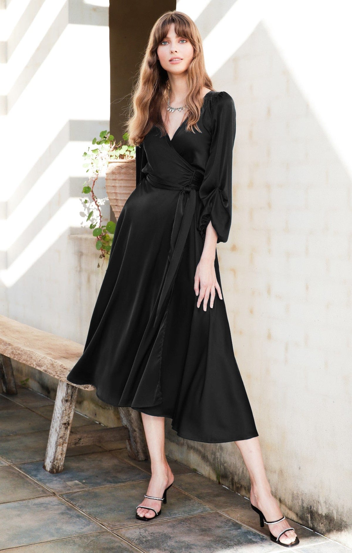 Dresses Events DIMMI WRAP DRESS IN BLACK