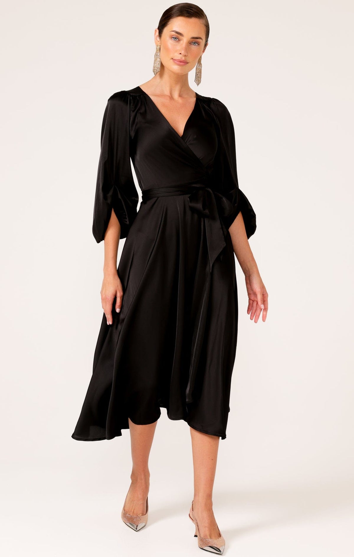 Dresses Events DIMMI WRAP DRESS IN BLACK