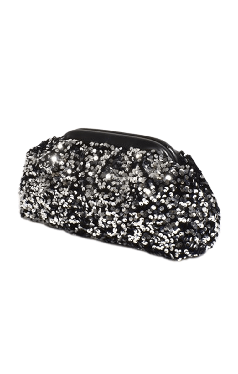 Bags OS / SILVER DISCO SEQUIN FRAMED CLUTCH IN SILVER