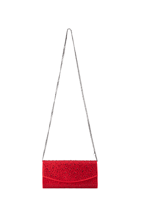 Bags OS / RED EMMA CRYSTAL CLUTCH IN RED