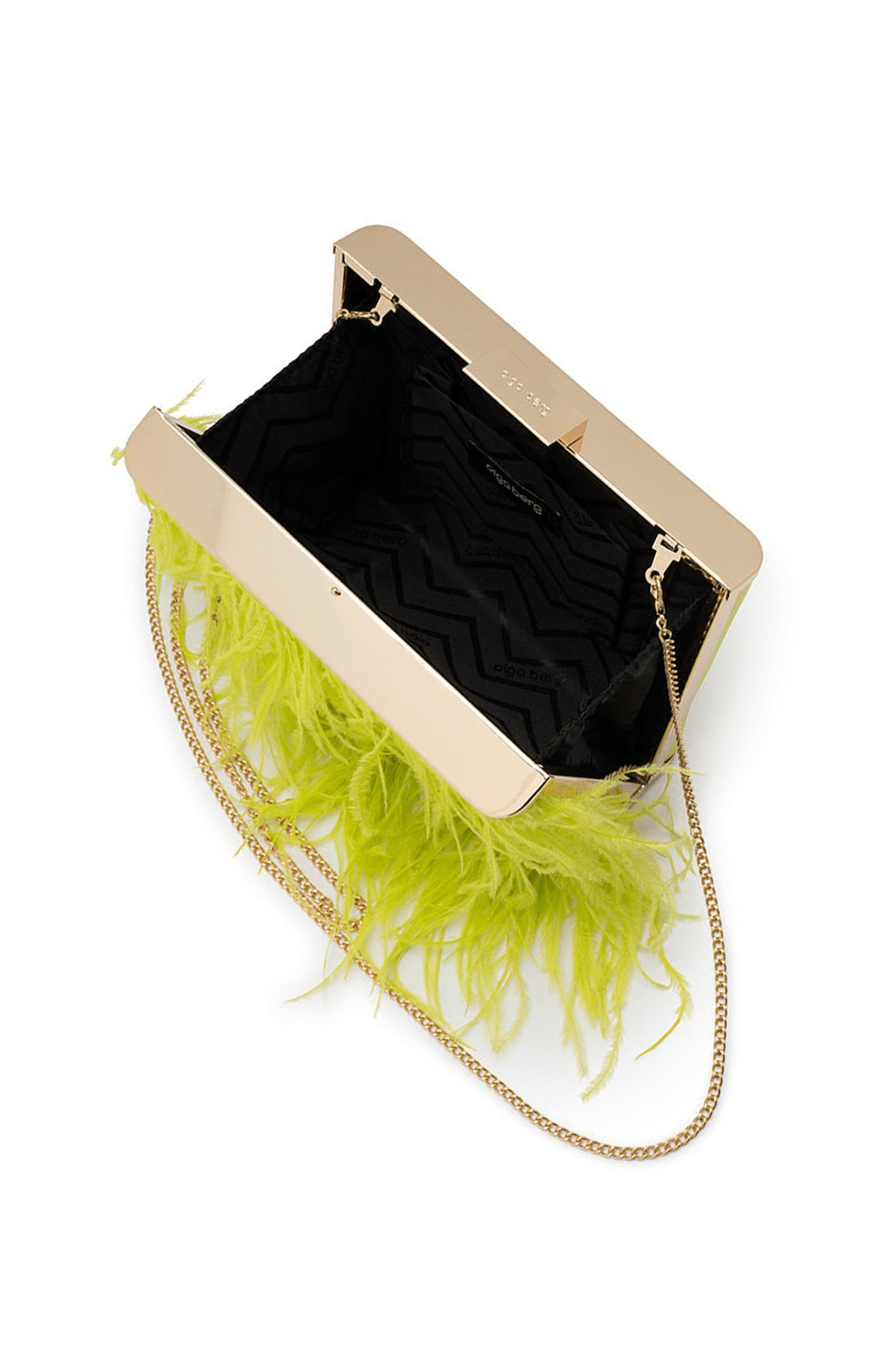 ACCESSORIES Bags Clutches One Size / Green ESTELLE FEATHER CLUTCH IN CHARTREUSE