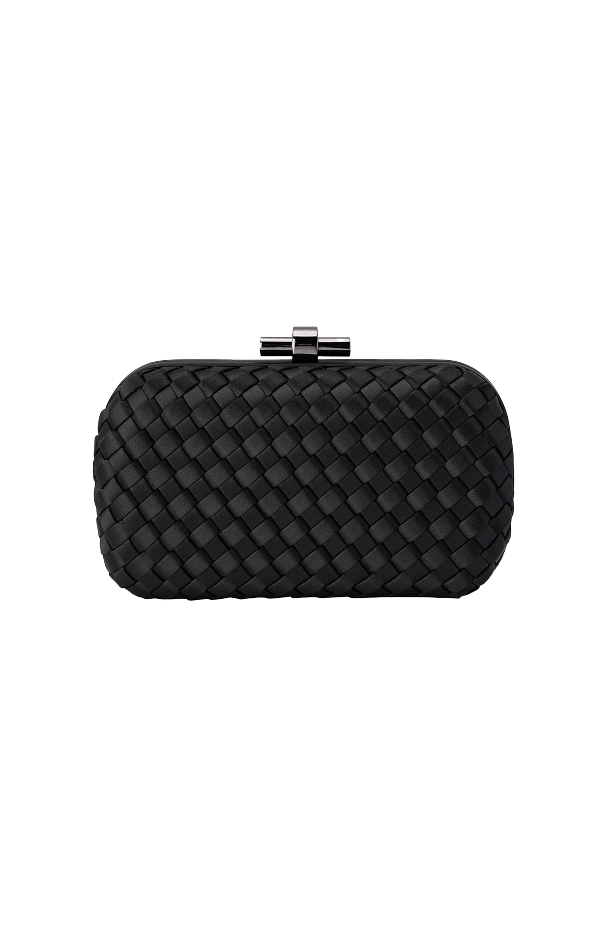 Bags OS / BLACK EVELYN WOVEN CLUTCH IN BLACK
