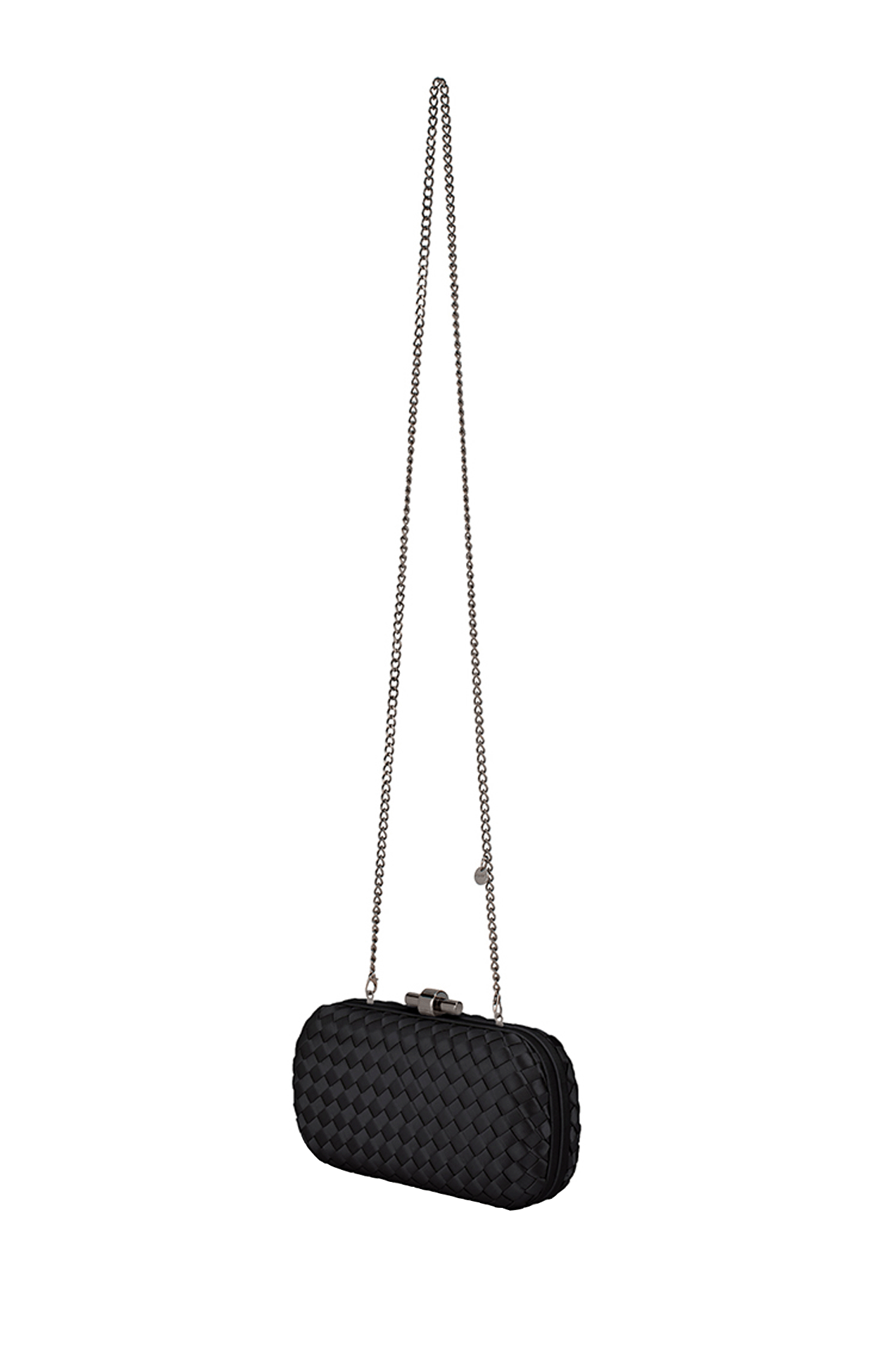 Bags OS / BLACK EVELYN WOVEN CLUTCH IN BLACK