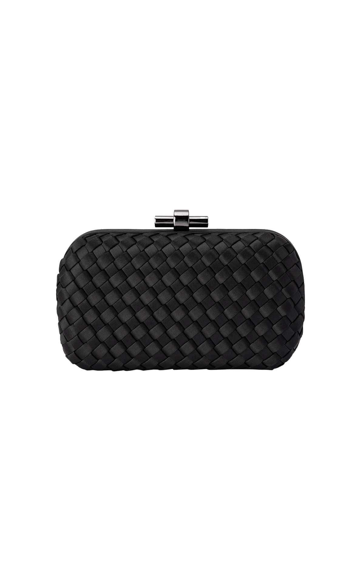 Bags OS / BLACK EVELYN WOVEN CLUTCH IN BLACK