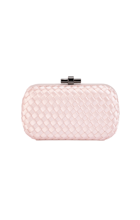 Bags OS / BLUSH EVELYN WOVEN CLUTCH IN BLUSH