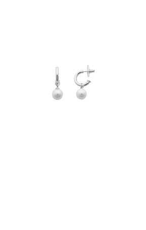 ACCESSORIES Earrings OS / SILVER FLEUR PEARL EARRING IN SILVER