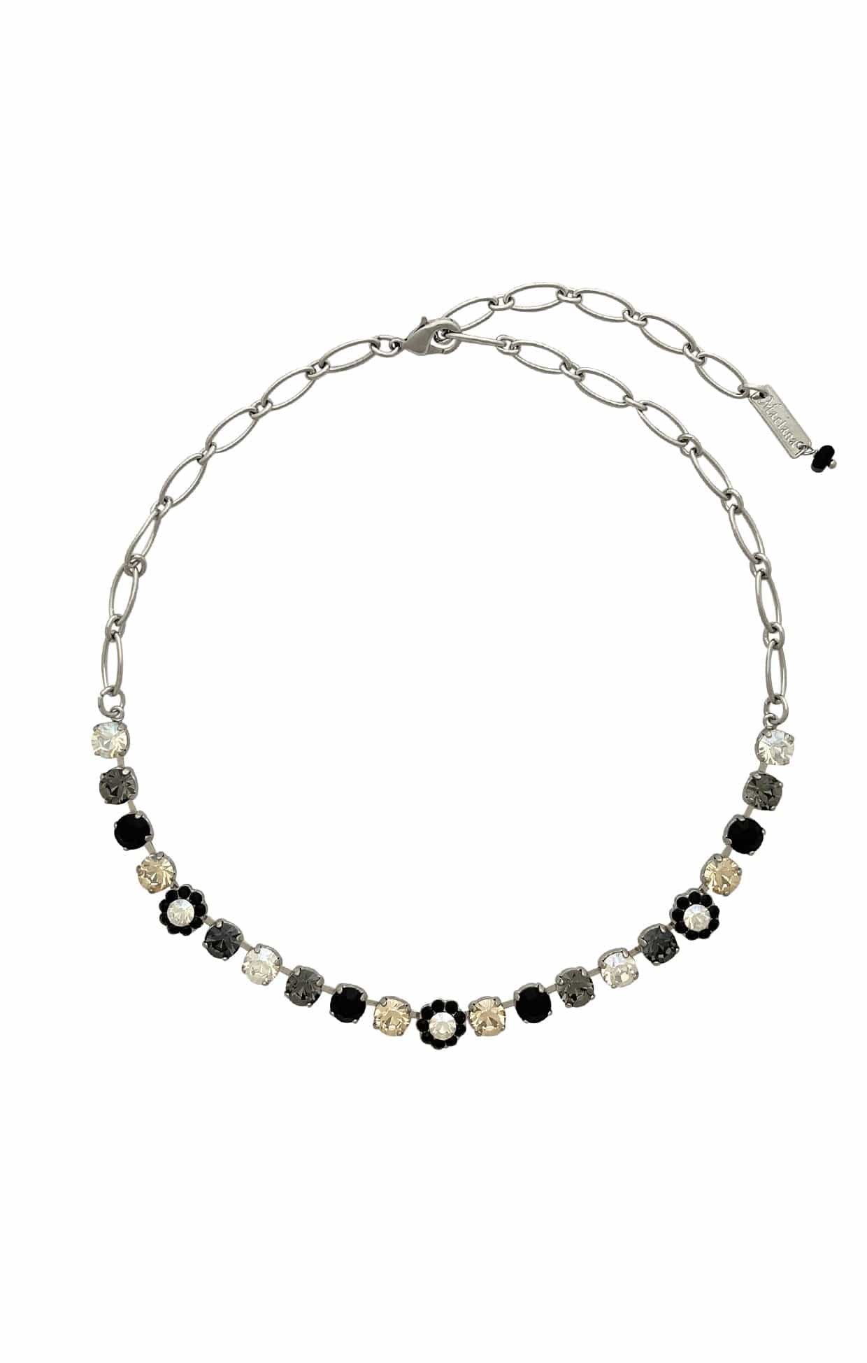 ACCESSORIES Necklaces OS / BLACK FLORENCE NECKLACE IN RHODIUM - MIDNIGHT BLACK